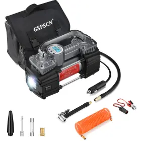 Pp6085xtit Gspscn 150psi Portable Car Tire Inflator 12v Air Compressor With Led Light