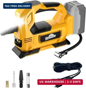 Gunoze 787502964510 Cordless Tire Inflator Air Compressor For Dewalt 20v Max Battery 150psi Portabl