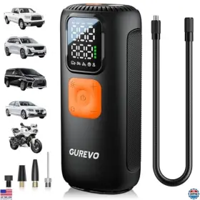 B0dyjhctl8 Gurevo Portable Tire Inflator 160 Psi Air Compressor 22 Cylinders Digital Gauge