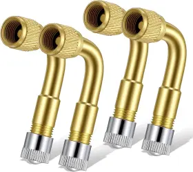 5123bpfx2229 Haifafafaing 4 Pcs Tire Valve Extender - 90 Degree Universal Brass Extension Adapt
