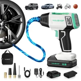Haushof 24124 20v Rechargeable 150psi Cordless Tire Inflator Air Compressor Pumps