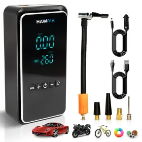 Hawair 763344632510 Portable Air Pump Model 010 For Inflatables - Tire And Ball Cordless/co