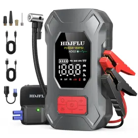 Hdjflu Hd03 7500a Jump Starter With 180psi Air Compressor 24000mah Car Battery Star