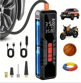 Hipom 766757393481 Tire Inflator Portable Air Compressor - Cordless Pump For Car Tires 150psi