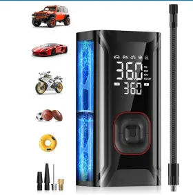 Atj-007 Hipom Tire Inflator Portable Air Compressor Mini Pump For Car Tires Electric Bik