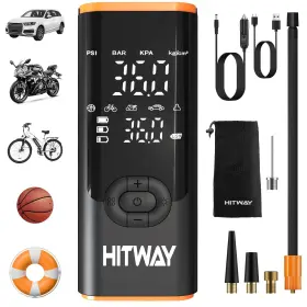 Cqb1 Hitway Portable Electric Inflator Pump 150psi Fast Inflation For Car Bike Sports