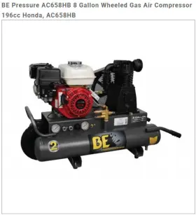 Ac658hb Honda 777897224320 8-gallon Gas Air Compressor 196cc Model