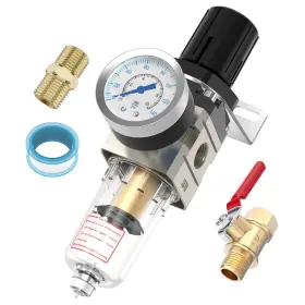 Hoodutric Aw-1/4in Air Pressure Regulator 1/4 Inch Compressor Water Separator With Pressure