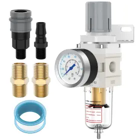 Sad-acr-4 Hoodutric Air Pressure Regulator 1/4 Inch Npt Compressor With Gauge