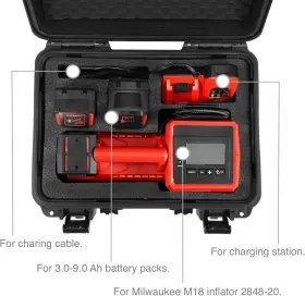 Housify 445005239278 Waterproof Hard Case Compatible With Milwaukee M18 Inflator Batteries Etc