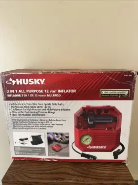 Husky 027488603561 2 In 1 All Purpose 12 Volt Inflator