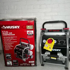 Husky 1003208332 For Parts 4.5 Gal 175 Psi Portable Electric Quiet Air Compressor Dual Tank