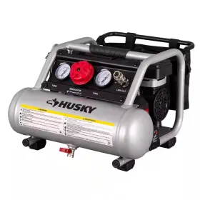 Husky 313023022059 1 Gal. 135 Psi Portable Electric Oil-free Quiet Jobsite Air Compressor Wit