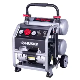 Husky 726084746367 4.5 Gal. 175 Psi Portable Electric Oil-free Quiet Twin Stack Jobsite Air Compres