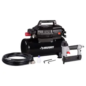 Husky 810018926267 4 Gallon 175 Psi Electric Hot Dog Air Compressor Combo Kit