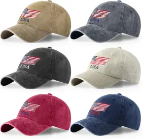 C304h Husky 6 Pcs American Flag Baseball Cap Tactical Usa Hats Adjustable Washed Us Fla C304h Husky 6 Pcs American Flag Baseball Cap Tactical Usa Hats Adjustable Washed Us Fla