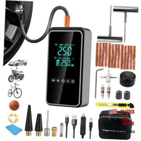 Hyhjmisty Hyh0335 Tire Inflator Portable Air Compressor With Repair Kit 150psi And 3x 35pcs