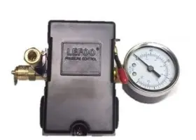 145-175 I.e.e 795525335538 Air Compressor Pressure Control Switch 4 Ports Psi With 0-200 Gauge