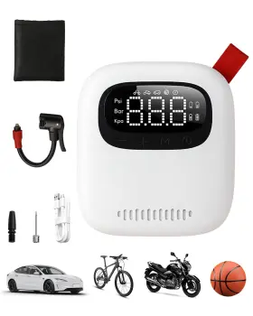 Ideabro 053ah-c Mini Air Pump 150 Psi Portable Tire Inflator With 4500mah White