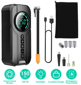 Imountek 737547586963 150psi Portable Car Digital Electric Tire Inflator Lcd Air Pump Compressor 12v