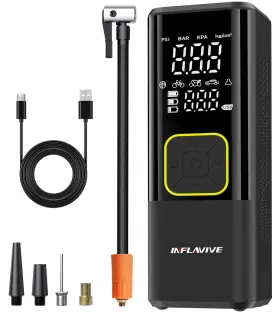 Inflavive 762117987710 Tire Inflator Portable Air Compressor 3x Fast Inflate Cordless Pump For