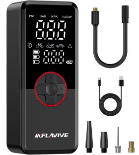 Inflavive 762117987727 Tire Inflator Portable Air Compressor Cordless Electric Bike Pump 150psi Fas