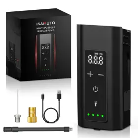 F20pro Isamuto Portable Bike Air Pump With 2400lm Dual Headlight 150psi Fast Inflation