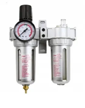 J&r Quality Tools 700867217237 3 In 1 Twin Air Filter Pressure Regulator Gauge Kit 38 Wateroil Trap Separator