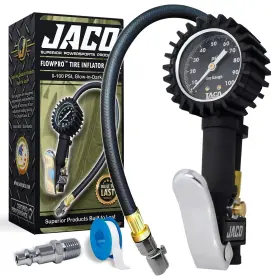 Jsp-012 Jaco Superior Products Flowpro Tire Inflator With Pressure Gauge - 100 Psi