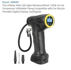 Jiebmei Jn-8019 Tire Inflator With Led Light Wireless Compatible Car Bicycle Portable Digital