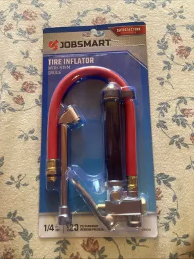 1333098 Jobsmart Heavy-duty Gauge Professional Tire Inflator With Stem New