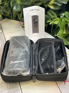 Journeyman 810147694983 Portable Air Pump Compressor Tire Inflator Rechargeable With Case Nib