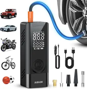 Jusuox 445032219267 Tire Inflator Portable Air Compressor 150psi Cordless Pump For Car Tires B
