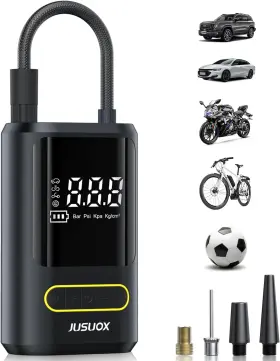Jusuox 705353214707 Tire Inflator Portable Air Compressor Electric Bike Pump With Digital Pressure Jusuox 705353214707 Tire Inflator Portable Air Compressor Electric Bike Pump With Digital Pressure