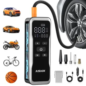 Jusuox 741733333330 Tire Inflator Portable Air Compressor Dual Power Cordless And 12v Dc
