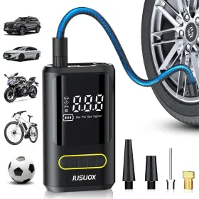 Jusuox 751757631664 Tire Inflator Portable Air Compressor 150 Psi Cordless Pump For Car