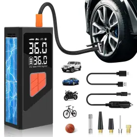 Kanyool 768825338493 Tire Inflator Portable Air Compressor 150 Psi Cordless El