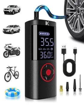 Kp01 Kasparmp Inflador De Llantas Digital Con Lcd Bomba Aire Portatil Accesorios Para Carro