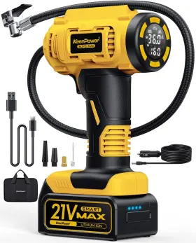 Ct160y Keenpower 445020987925 Cordless Tire Inflator Portable Air Compressor 160psi 3x Faster Car Pump