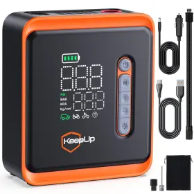 Keepup 614141789948 Tire Inflator Portable Air Compressor - 150 Psi Cordless Pump With