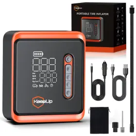 Keepup 763534945079 Tire Inflator Portable Air Compressor - 150 Psi Cordless Pump With 10000mah