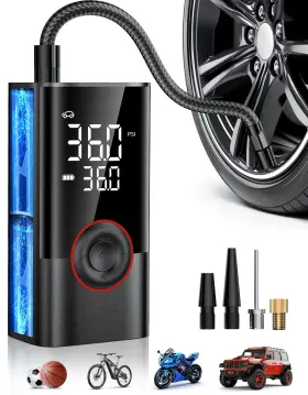 Kiair 766757409045 Tire Inflator Portable Air Compressor 150psi Pump For Car Tires Wi