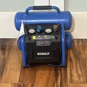 Kobalt 0120243a Quiet Tech 2-gallon Portable Electric Hot Dog Dual Tank Air Compressor