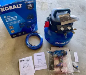 5744650 Kobalt Kobalt-pancake Air Compressor Kit-new-air With Nailer And Hose