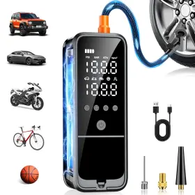 Hy04 Kzkb Tire Inflator Portable Air Compressor 160 Psi Pump For Car Tires With Di
