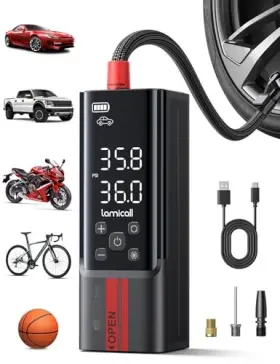 Lamicall Vhep01-b2 Portable Car Tire Inflator 4x Faster Cordless Air Compressor - Black