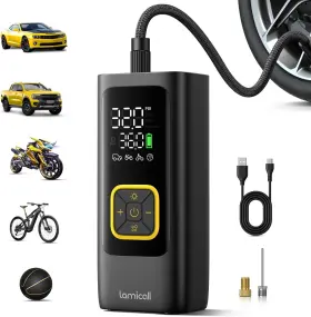 Lamicall Vhep02-b Tire Inflator Portable Air Compressor - 4x Faster 150 Psi Car Bike A