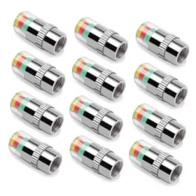 Lnstc0001pn Lanceskey 12pcs Tire Pressure Caps Easy To Read 3 Color Car Monitor 2.2bar