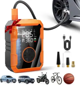 Ls4012 Lazyshine Portable Air Pump For Car Tires 150 Psi Tire Inflator Cordless With Led Light