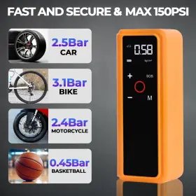 Lfud0171c0007 Lcyindu 150 Psi Air Compressor Portable For Car Moto Bike Cordless Tire Inflator